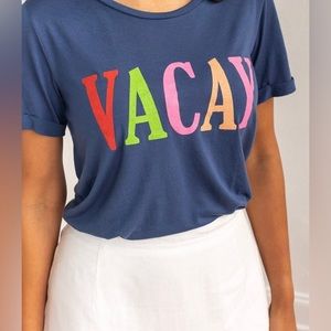 🎀 NEW Multicolor VACAY Crewneck Tee T-Shirt